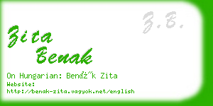 zita benak business card